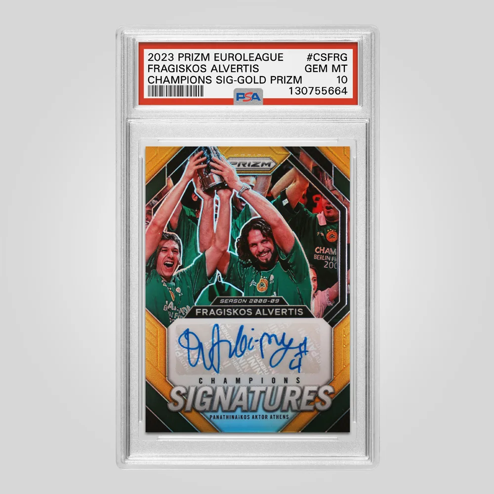 2023 Panini Prizm EuroLeague Fragiskos Alvertis Champions Signatures, Gold Prizm #CSFRG, PSA 10 GEM MT