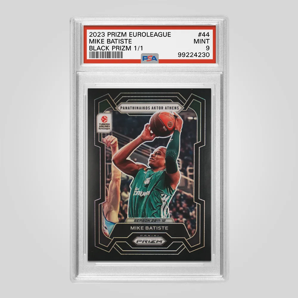 2023 Panini Prizm EuroLeague Mike Batiste Black Prizm #44, PSA 9 MINT