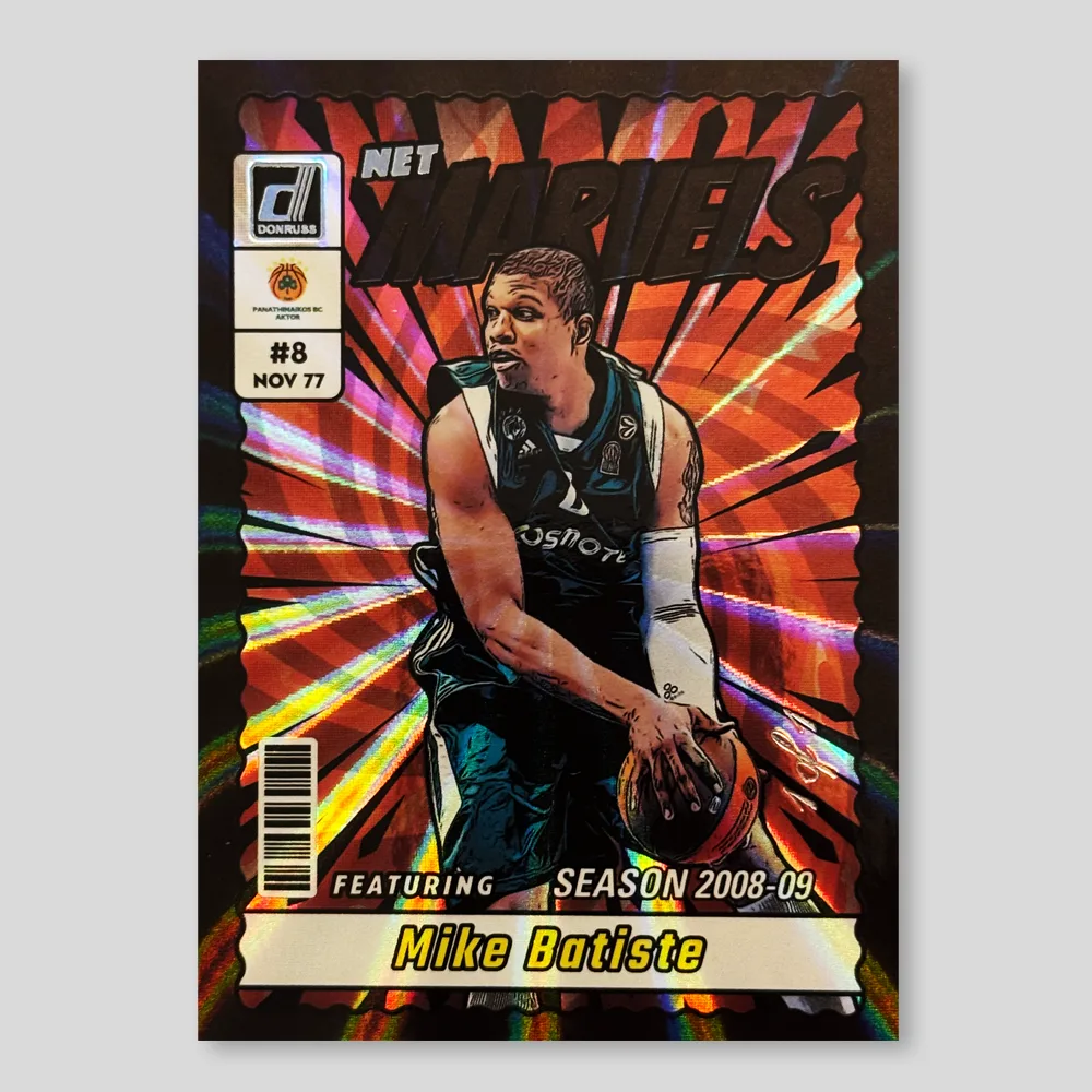 2023 Panini Donruss EuroLeague Mike Batiste Net Marvels, Black Laser, Raw