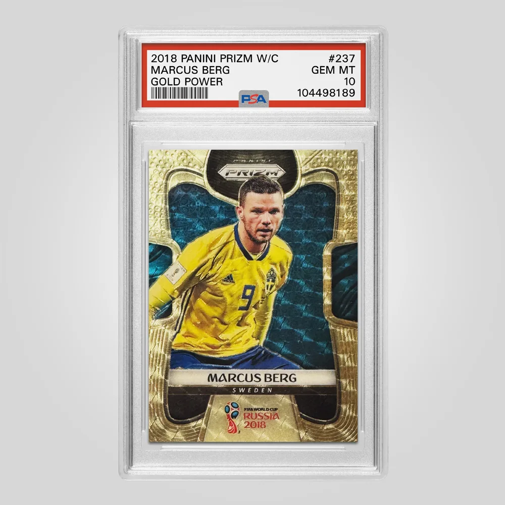2018 Panini Prizm World Cup Marcus Berg Gold Power Prizm #237, PSA 10 GEM MT