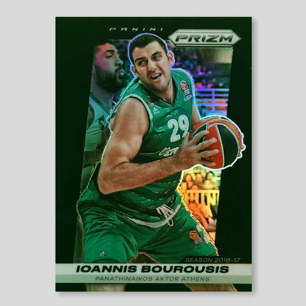 2024 Panini Prizm EuroLeague Ioannis Bourousis Prizm Retro, Black Prizm #2, Raw