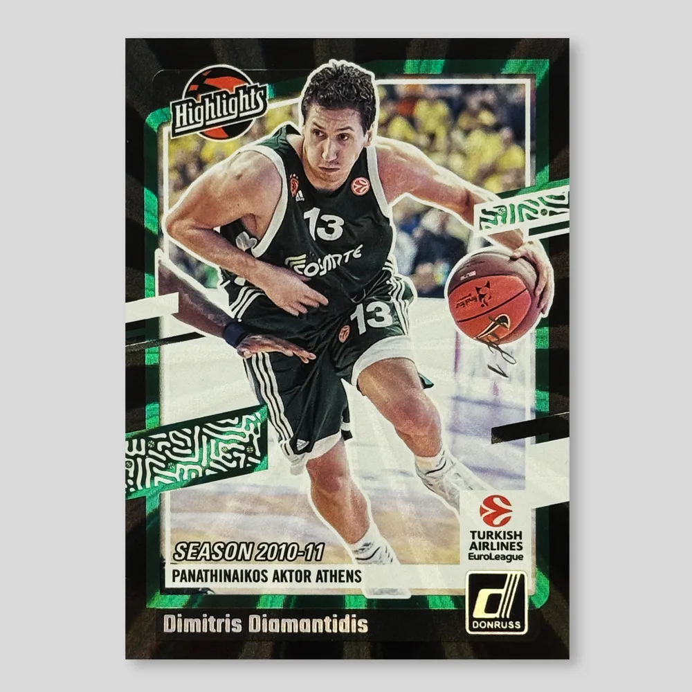 2023 Panini Donruss EuroLeague Dimitris Diamantidis Highlights, Black, Raw