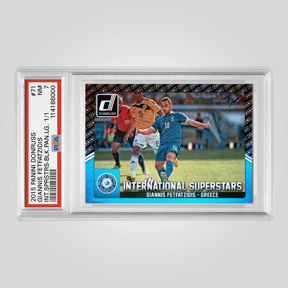 2015 Panini Donruss Giannis Fetfatzidis International Superstars, Black Panini Logo #71, PSA 7 NM