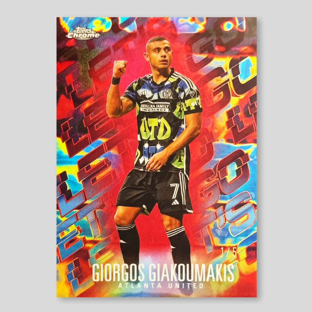 2024 Topps Chrome MLS Giorgos Giakoumakis Let’s Go, Red Refractor, Raw