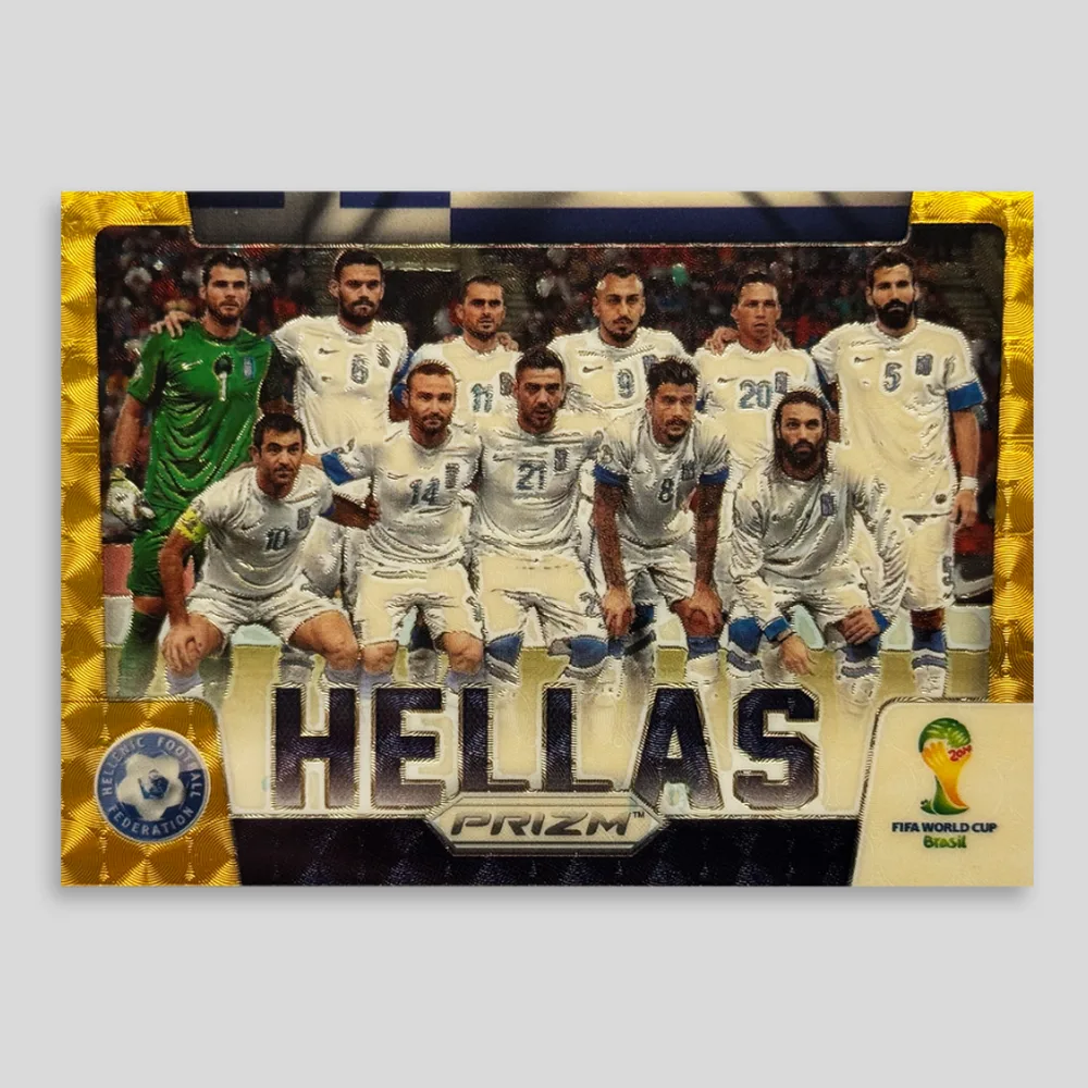 2014 Panini Prizm World Cup Greece Team Photos, Gold Power Prizm #17, Raw