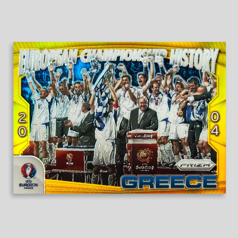 2016 Panini Prizm UEFA Euro Greece European Championship History, Gold Prizm, Raw