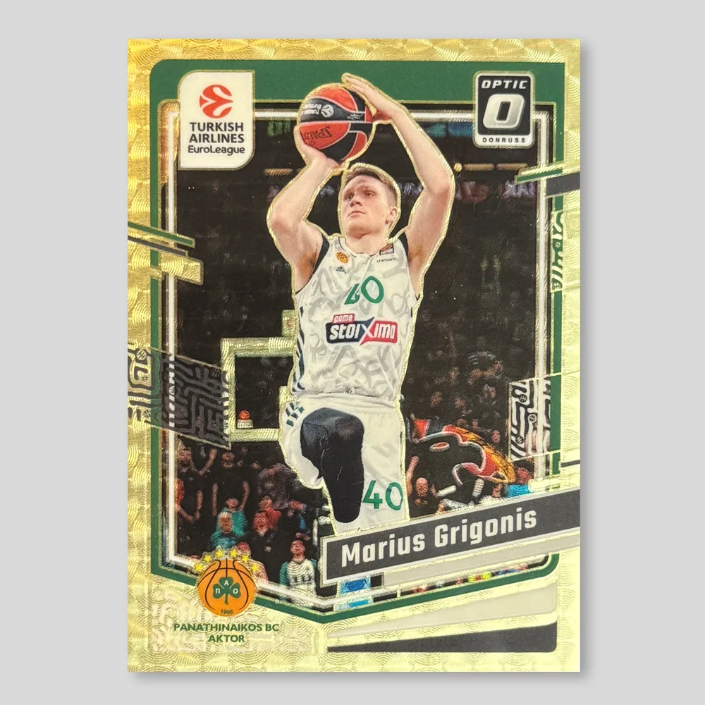 2023 Panini Donruss EuroLeague Marius Grigonis Optic Gold Vinyl #69, Raw