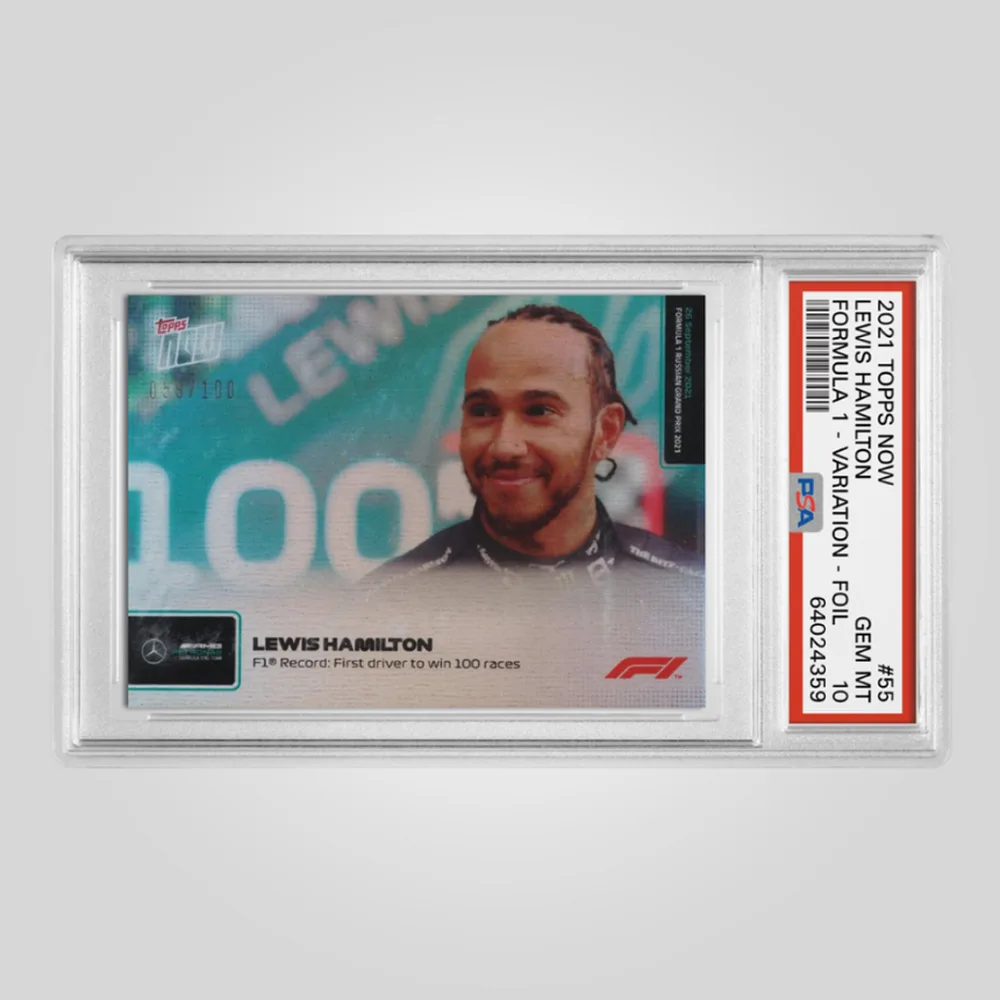 2021 Topps Now Formula 1 Lewis Hamilton Variation Foil #55, PSA 10 GEM MT