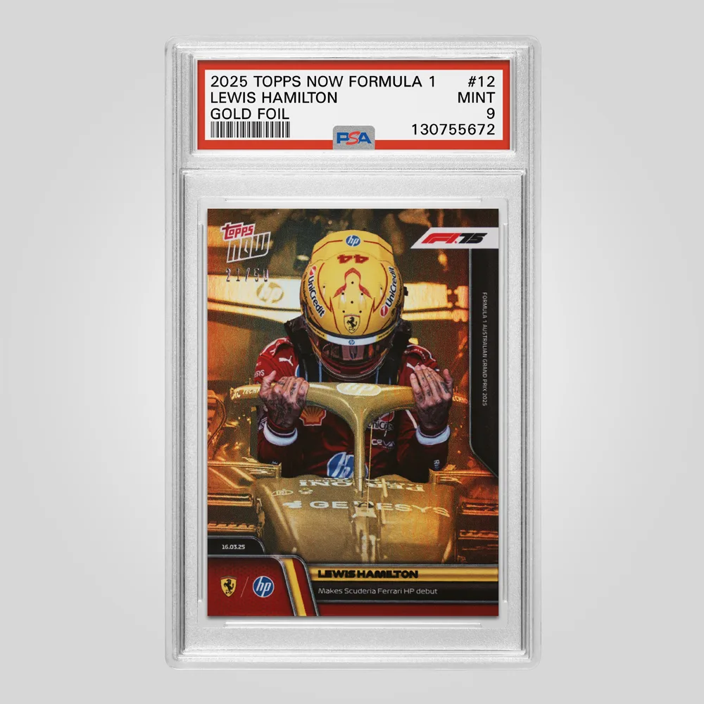 2025 Topps Now Formula 1 Lewis Hamilton Gold Foil #12, PSA 9 MINT