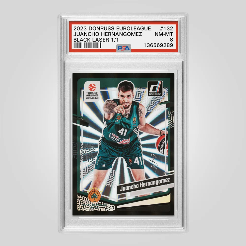 2023 Panini Donruss EuroLeague Juancho Hernangomez Black Laser #132, PSA 8 NM-MT