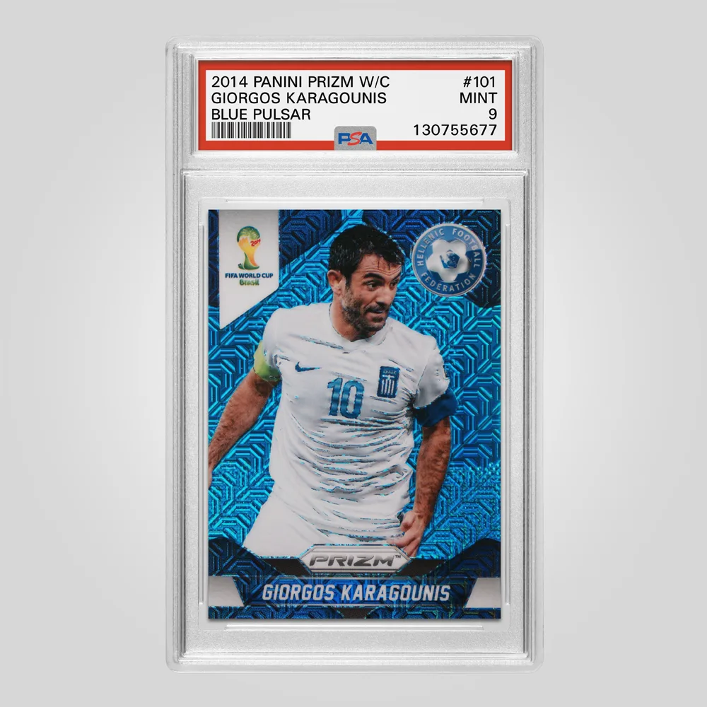 2014 Panini Prizm World Cup Giorgos Karagounis Blue Pulsar #101, PSA 9 MINT
