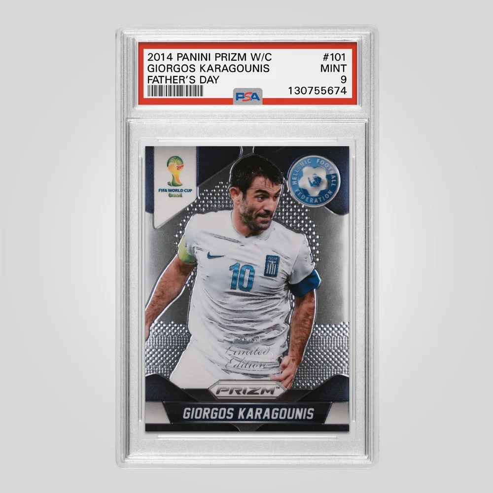 2014 Panini Prizm World Cup Giorgos Karagounis Father’s Day Limited Edition #101, PSA 9 MINT