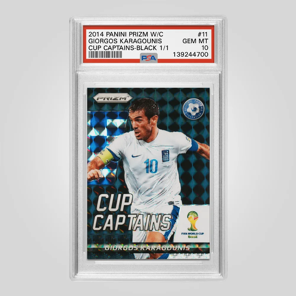 2014 Panini Prizm World Cup Giorgos Karagounis Cup Captains, Black Prizm #11, PSA 10 GEM MT