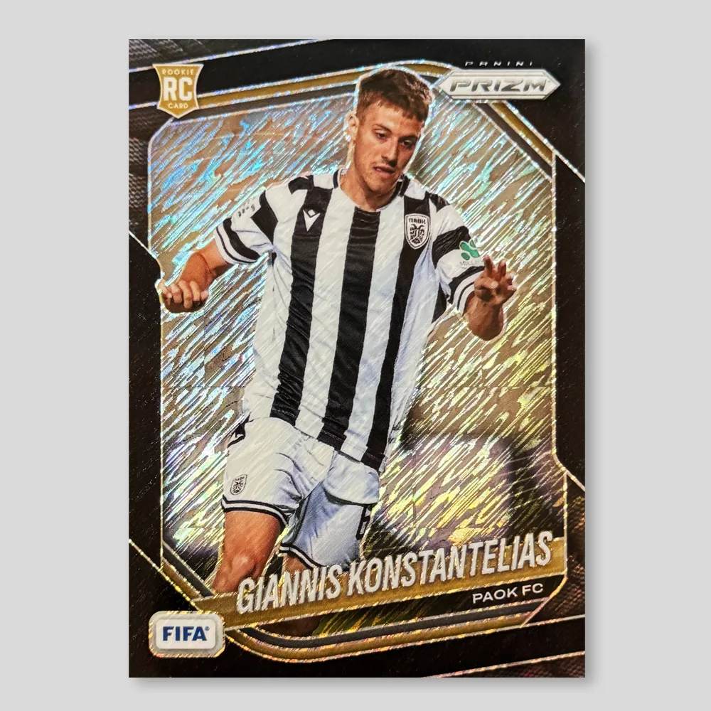 2023 Panini Prizm FIFA Giannis Konstantelias Black Shimmer Prizm, Raw