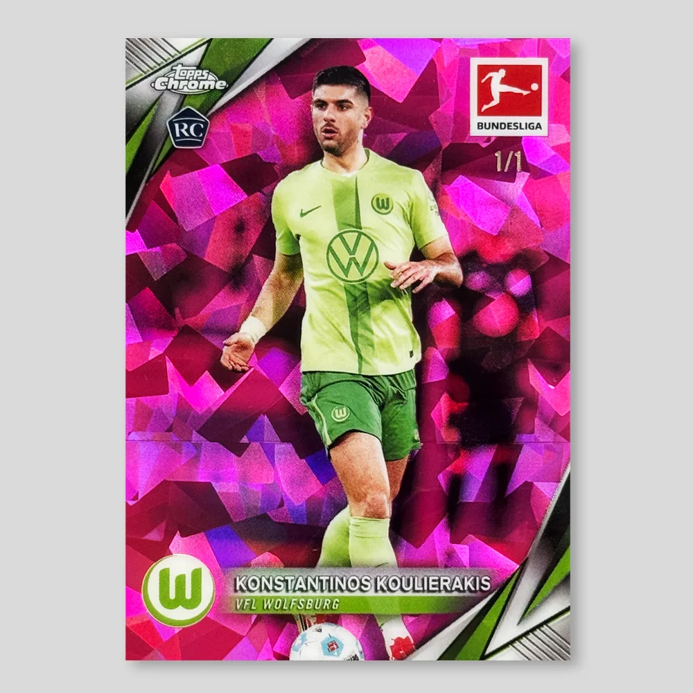 2023 Topps Chrome Bundesliga Konstantinos Koulierakis Pink Refractor, Raw