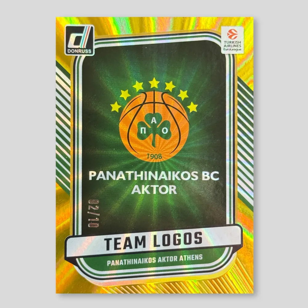 2024 Panini Donruss EuroLeague Panathinaikos Team Logos, Gold, Raw