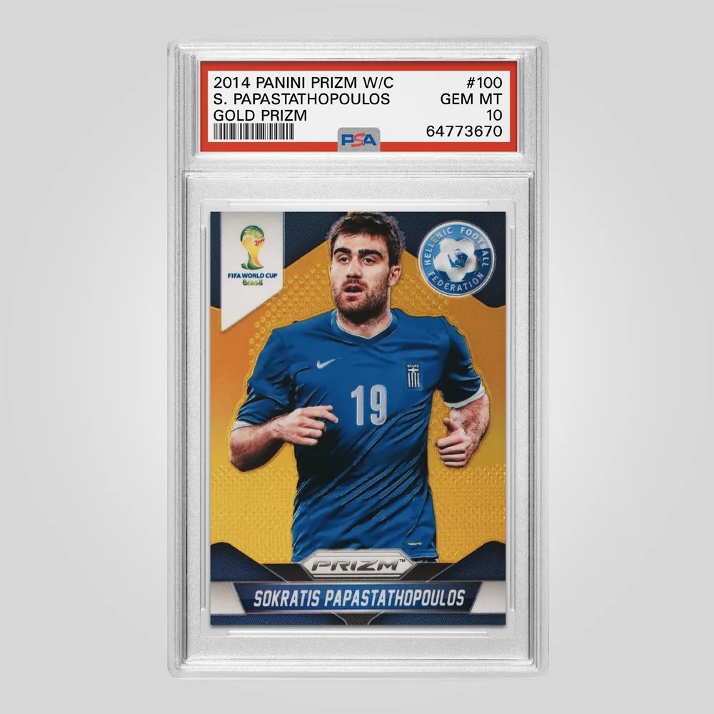 2014 Panini Prizm World Cup Sokratis Papastathopoulos Gold Prizm #100, PSA 10 GEM MT