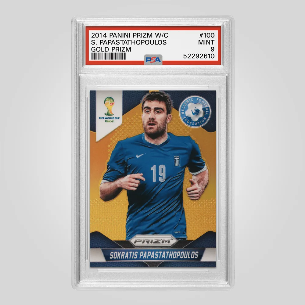 2014 Panini Prizm World Cup Sokratis Papastathopoulos Gold Prizm #100, PSA 9 MINT