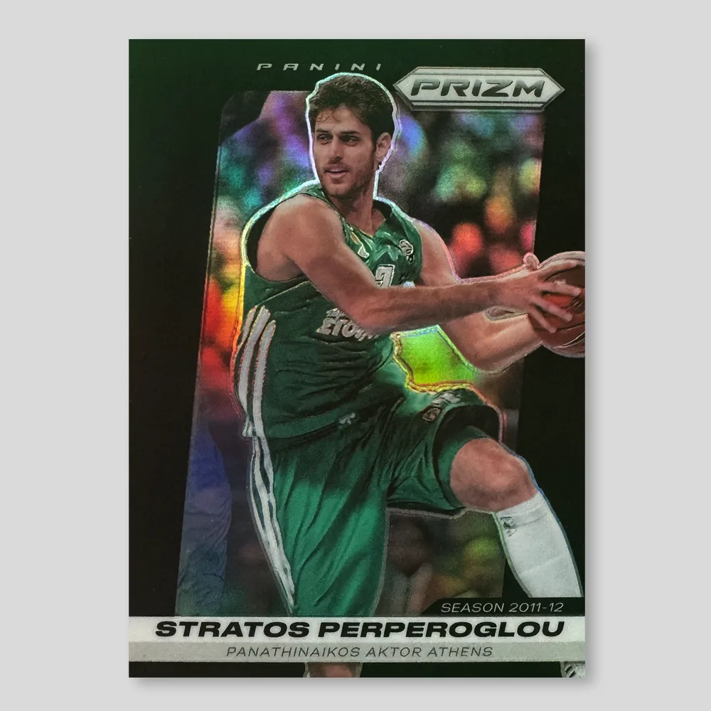 2024 Panini Prizm EuroLeague Stratos Perperoglou Prizm Retro, Black Prizm, Raw