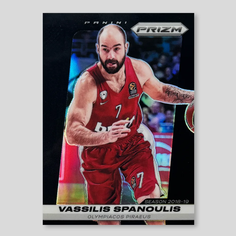2024 Panini Prizm EuroLeague Vassilis Spanoulis Prizm Retro, Black Prizm, Raw
