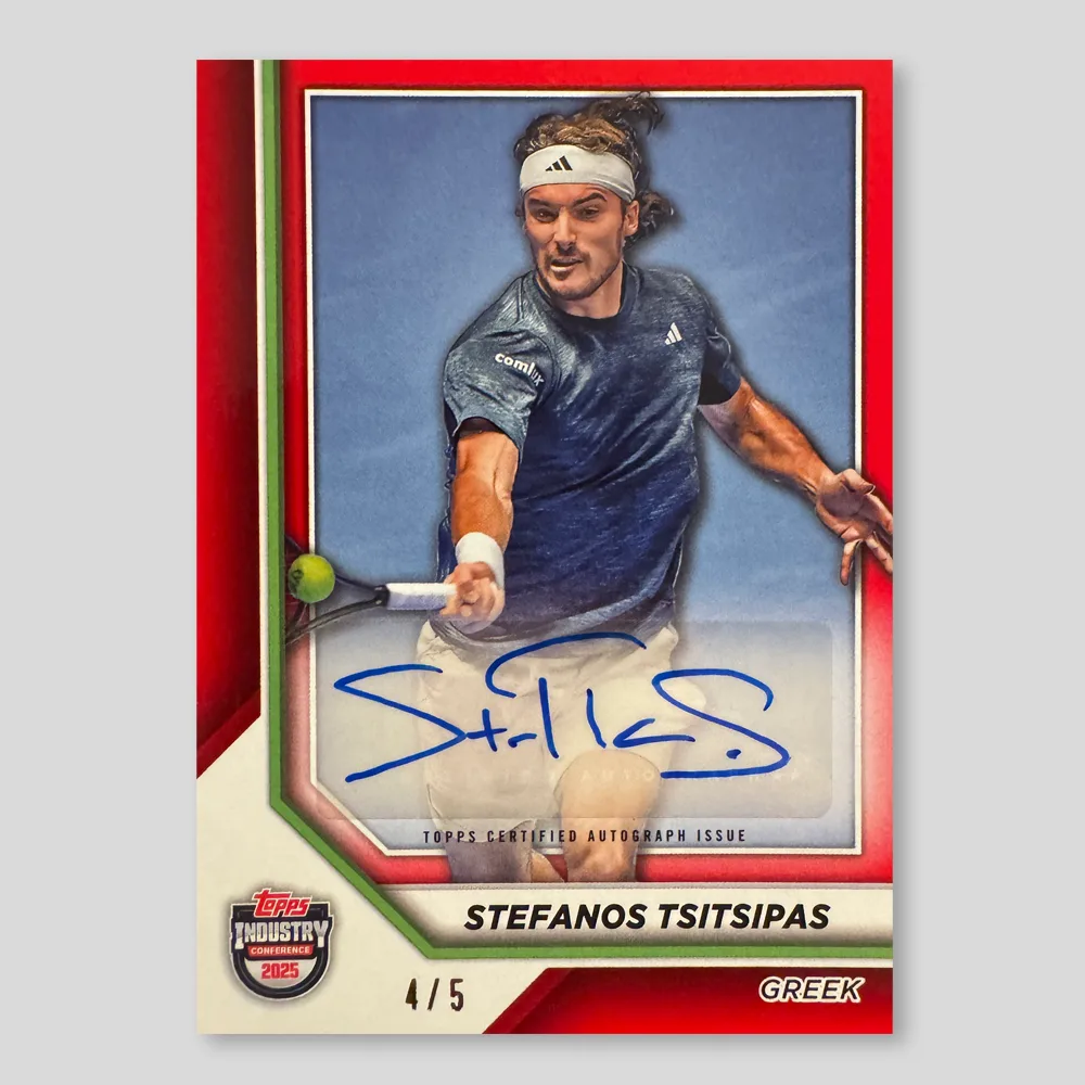 2025 Topps Industry Conference Stefanos Tsitsipas Autographs, Red, Raw
