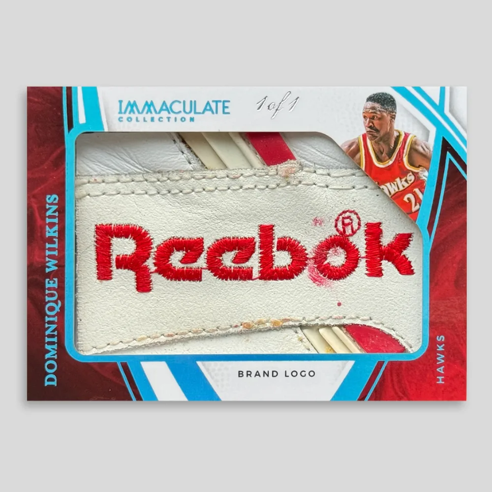 Panini Immaculate Collection Dominique Wilkins Brand Logo, Reebok, Raw