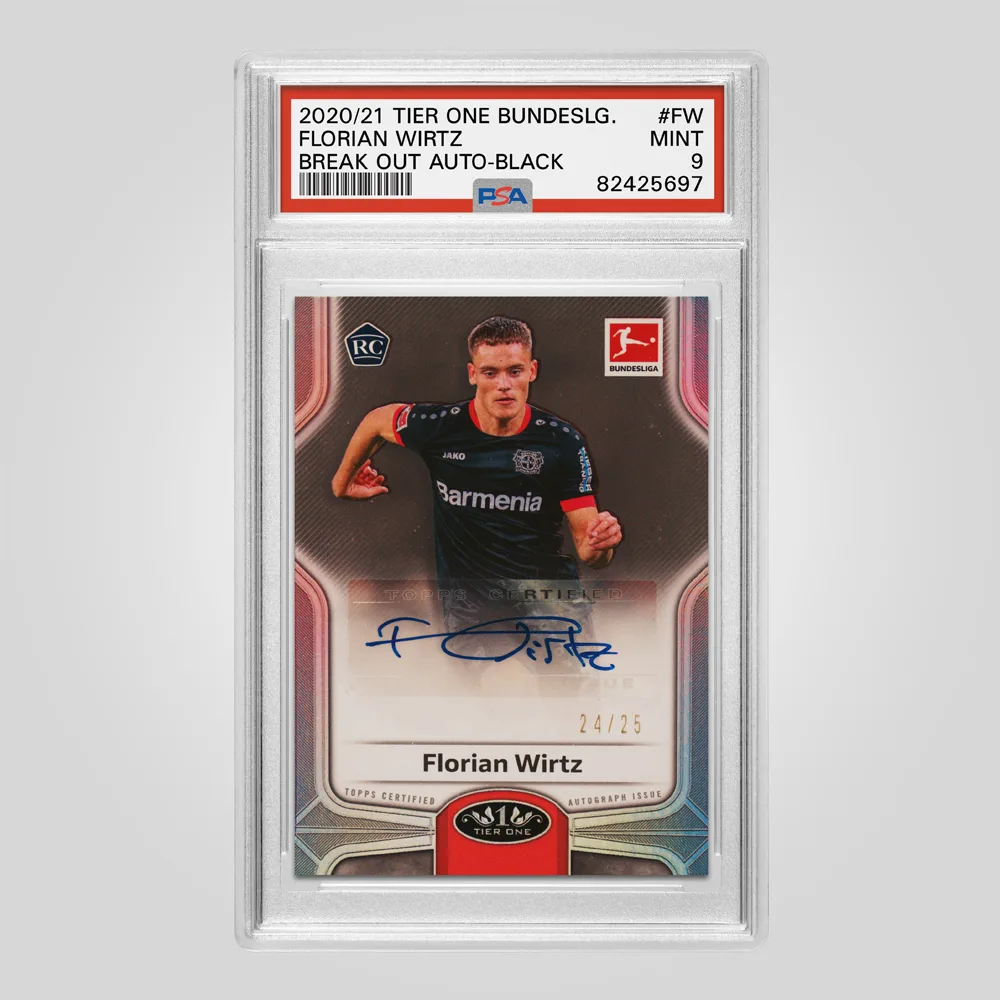 2020 Topps Tier One Bundesliga Florian Wirtz Break Out Autographs, Black #FW, PSA 9 MINT