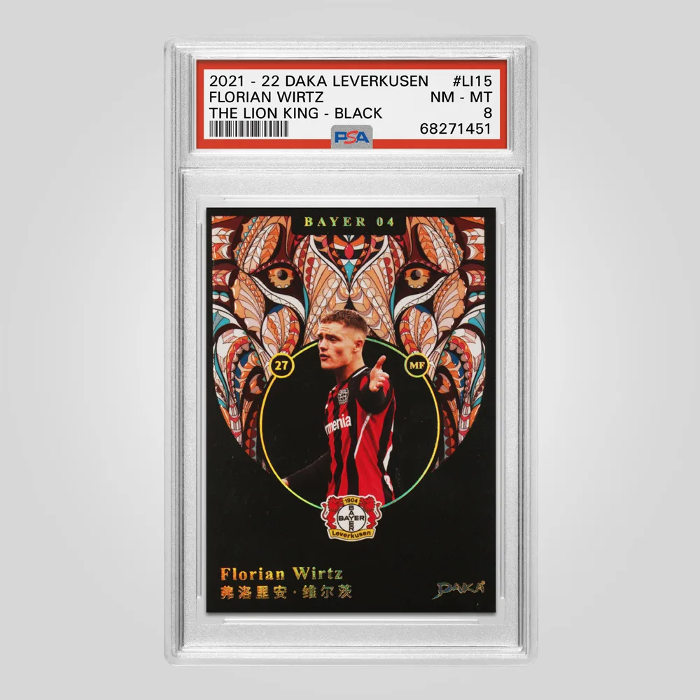 2021 Daka Leverkusen Florian Wirtz The Lion King, Black #LI15, PSA 8 NM-MT